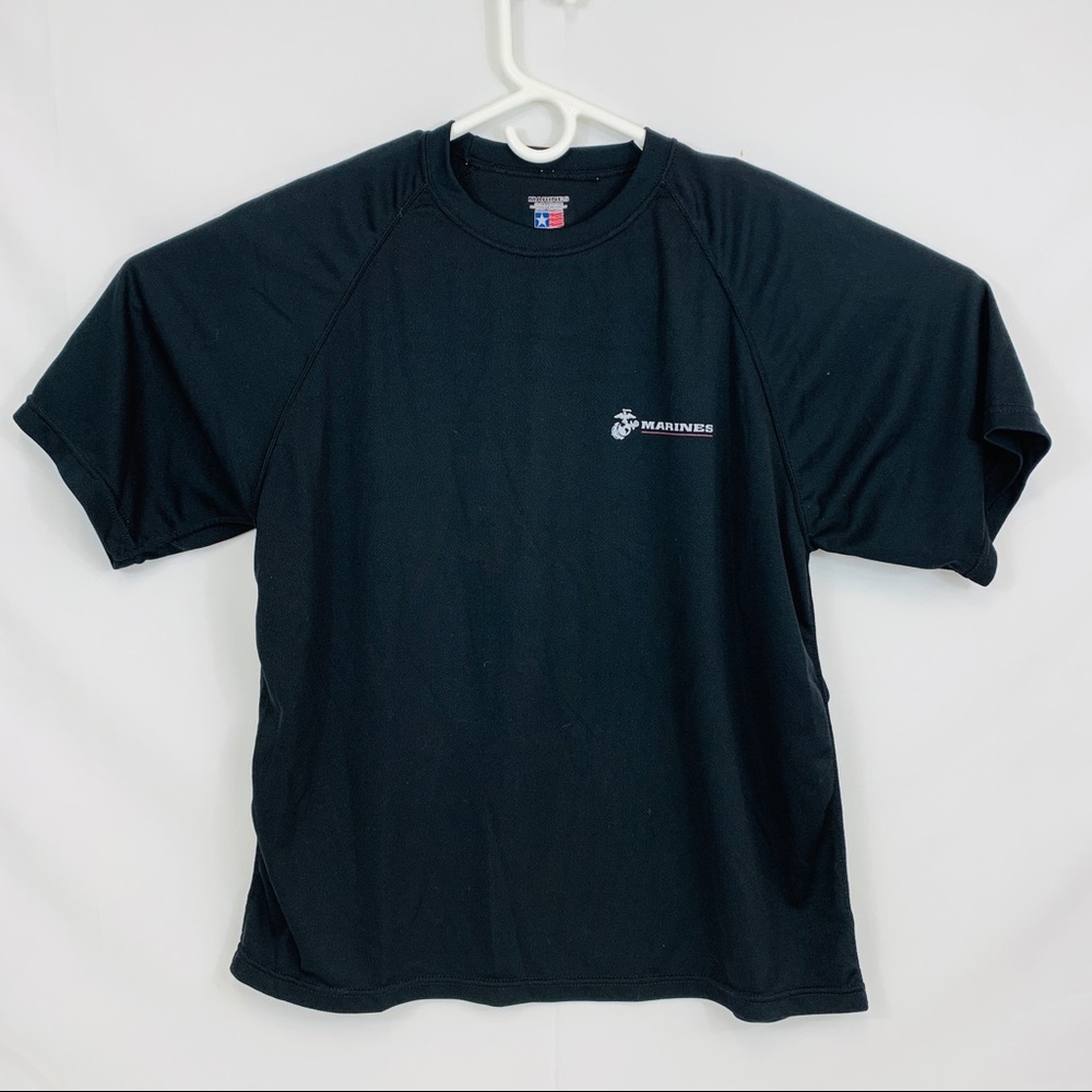 Marines Black Large T Shirt Performance USA Made